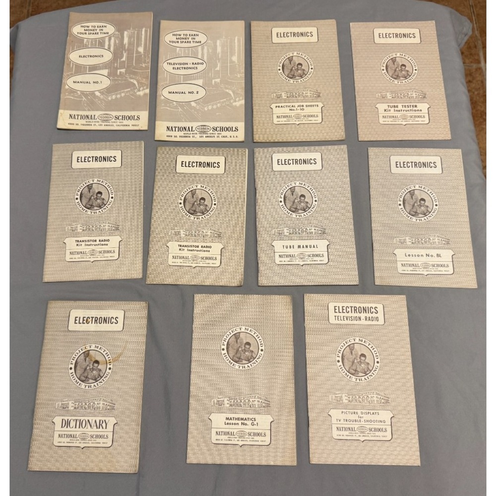 (11) Vintage National Technical Schools Electronics Misc Manuels & Lessons